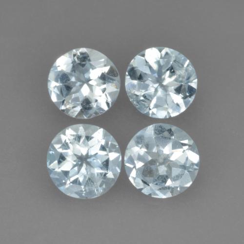 Gemas de aguamarina azul natural de 1,57 ct, corte redondo, VS-SI