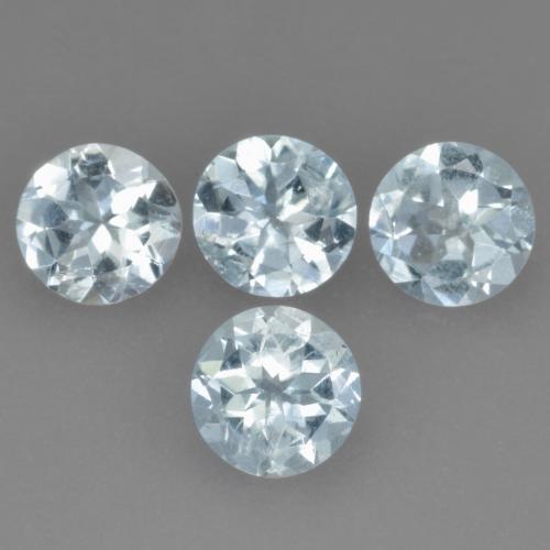 Gemas de aguamarina azul natural de 1,57 ct, corte redondo, VS-SI
