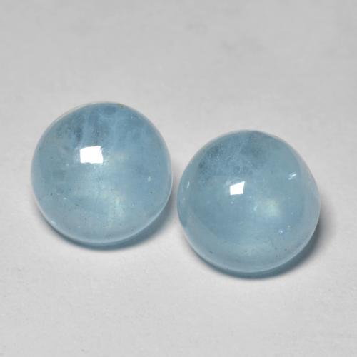 Gemas de aguamarina azul natural de 4,85 ct, corte redondo, translúcido