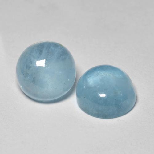 Gemas de aguamarina azul natural de 4,85 ct, corte redondo, translúcido