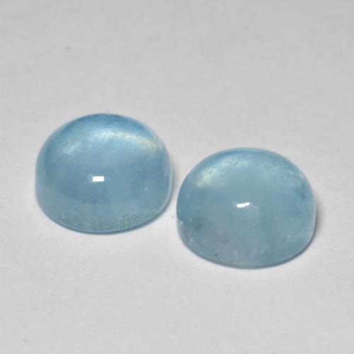 Gemas de aguamarina azul natural de 4,85 ct, corte redondo, translúcido