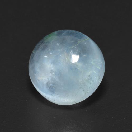 Aguamarina azul natural de 2,42 ct, corte redondo, transparente