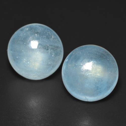 Gemas de aguamarina turquesa natural de 9,05 ct, corte redondo, transparente