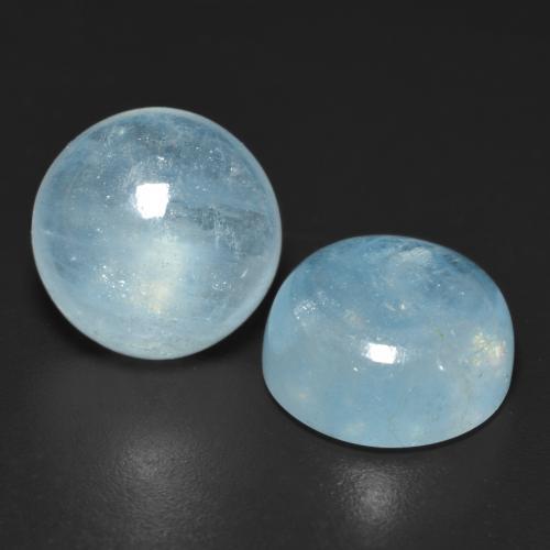 Gemas de aguamarina turquesa natural de 9,05 ct, corte redondo, transparente