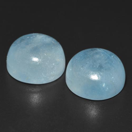 Gemas de aguamarina turquesa natural de 9,05 ct, corte redondo, transparente