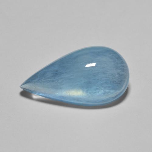 Aguamarina azul natural de 5,79 ct, en forma de pera, transparente