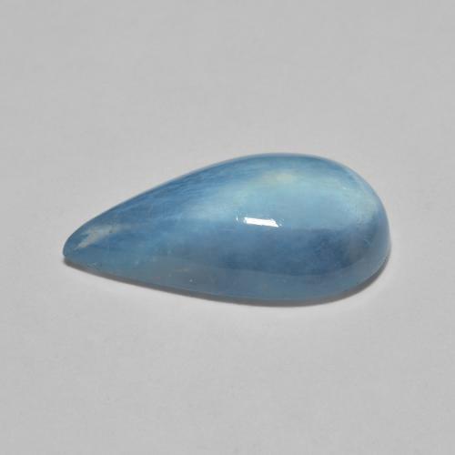Aguamarina azul natural de 5,79 ct, en forma de pera, transparente