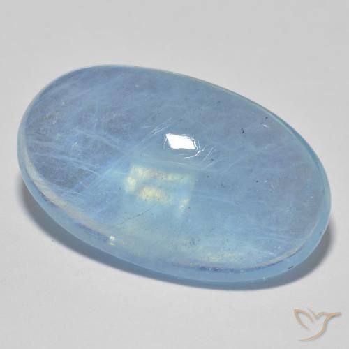 Aguamarina Azul natural de 21.62 ct, Ovalada, Transparente
