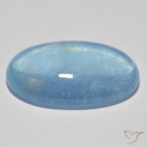 Aguamarina Azul natural de 21.62 ct, Ovalada, Transparente