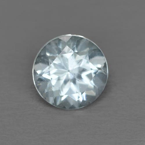 Aguamarina azul natural de 0,44 ct, corte redondo, VVS