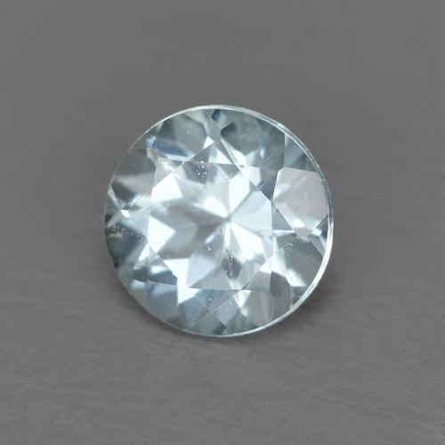 Aguamarina azul natural de 0,44 ct, corte redondo, VVS