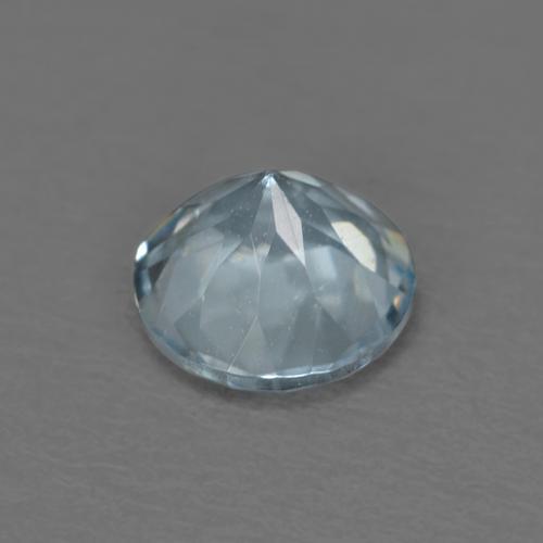 Aguamarina azul natural de 0,44 ct, corte redondo, VVS