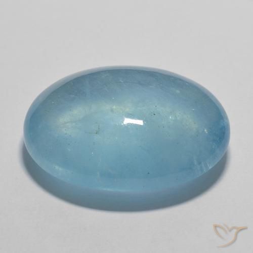 Aguamarina Azul Cielo natural de 20.10 ct, Corte Óvalo, Transparente