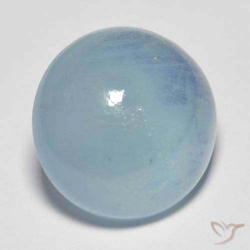 Aguamarina Cerceta claro natural de 17.01 ct, Redondo, Transparente