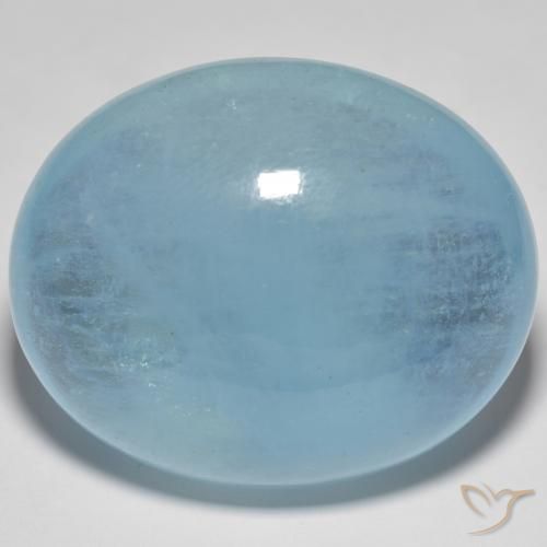 Aguamarina Cerceta claro natural de 59.70 ct, Ovalada, Transparente