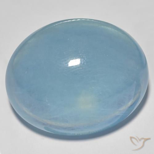 Aguamarina Cerceta claro natural de 43.77 ct, Ovalada, Transparente