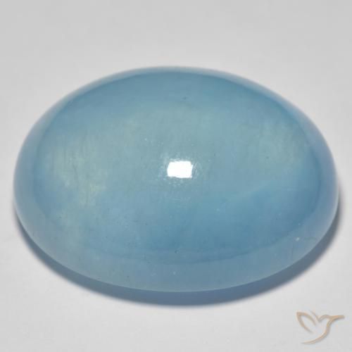 Aguamarina Cerceta claro natural de 43.77 ct, Ovalada, Transparente