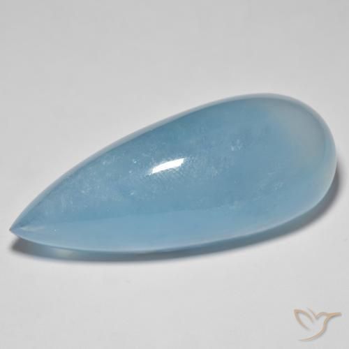Aguamarina Cerceta claro natural de 71.19 ct, En forma de pera, Translúcido