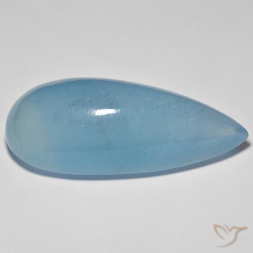 Aguamarina Cerceta claro natural de 71.19 ct, En forma de pera, Translúcido
