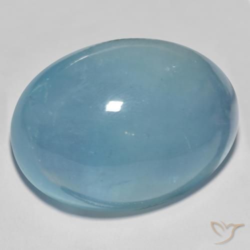 Aguamarina Cerceta claro natural de 56.93 ct, Ovalada, Translúcido