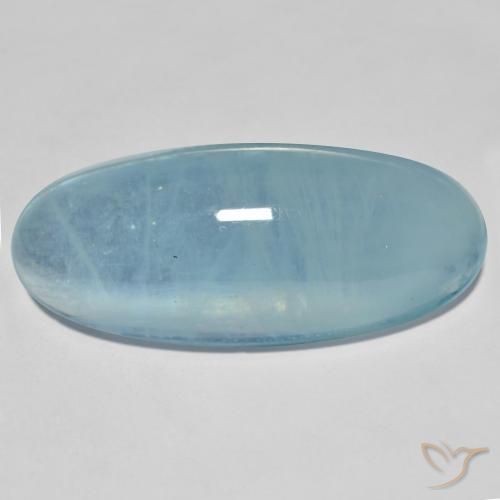 31.34ct Natural Verde azulado claro Aguamarina, Ovalada, Transparente
