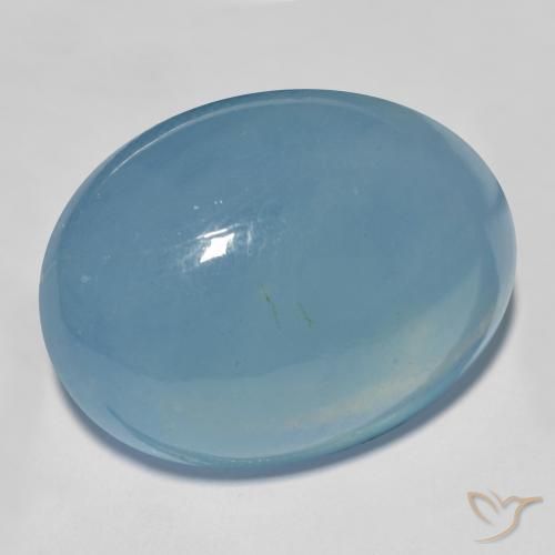 Aguamarina Cerceta claro natural de 27.91 ct, Ovalada, Translúcido