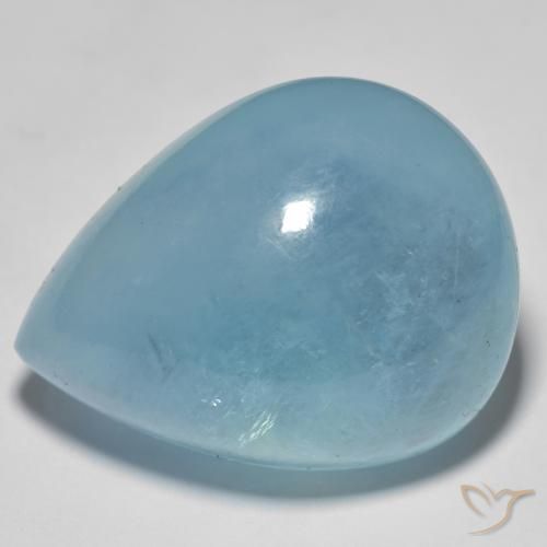 Aguamarina Cerceta claro natural de 49.00 ct, En forma de pera, Transparente