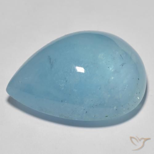 Aguamarina Cerceta claro natural de 49.00 ct, En forma de pera, Transparente