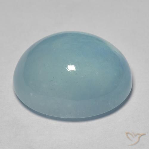 Aguamarina Celeste natural de 23.48 ct, Ovalada, Transparente