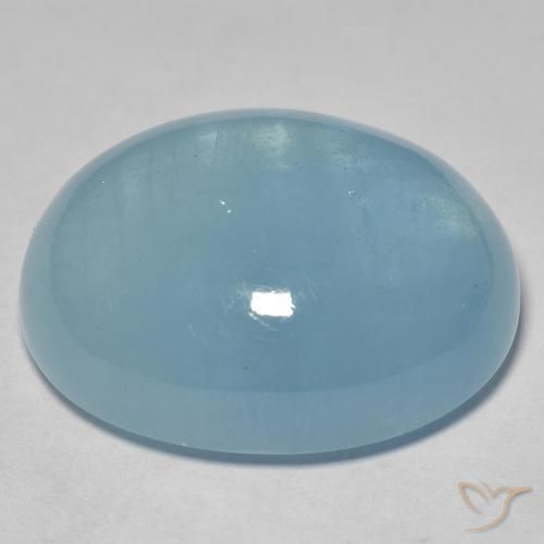 Aguamarina Azul verdoso natural de 41.14 ct, Ovalada, Transparente
