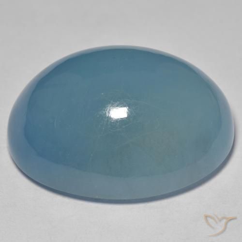 Aguamarina Cerceta claro natural de 63.50 ct, Ovalada, Translúcido