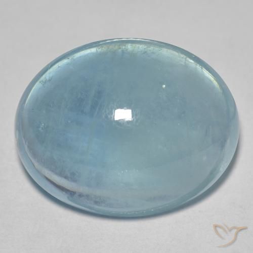 31.95ct Natural Verde azulado claro Aguamarina, Ovalada, Transparente