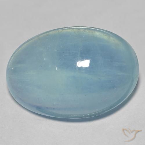 Aguamarina Cerceta claro natural de 26.47 ct, Ovalada, Transparente