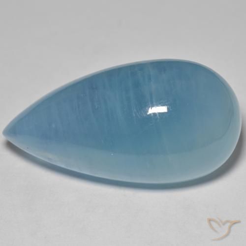 Aguamarina Celeste natural de 55.68 ct, En forma de pera, Translúcido