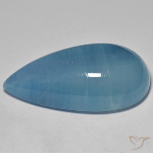 Aguamarina Celeste natural de 55.68 ct, En forma de pera, Translúcido