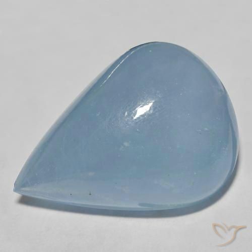 Aguamarina Azul celeste claro natural de 40.79 ct, En forma de pera, Translúcido