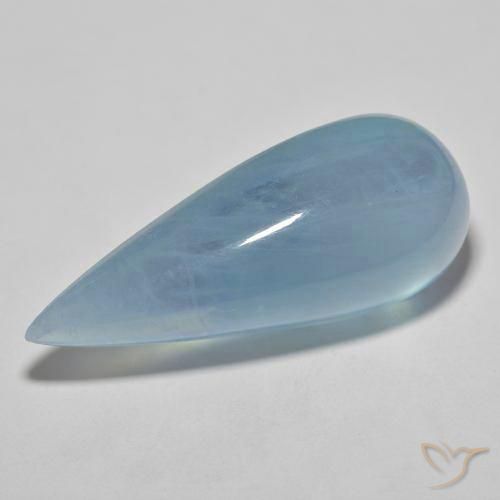 Aguamarina Celeste natural de 33.43 ct, En forma de pera, Transparente