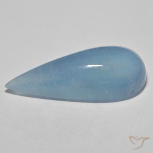 Aguamarina Celeste natural de 33.43 ct, En forma de pera, Transparente