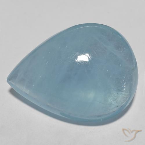 Aguamarina Celeste natural de 29.27 ct, En forma de pera, Transparente