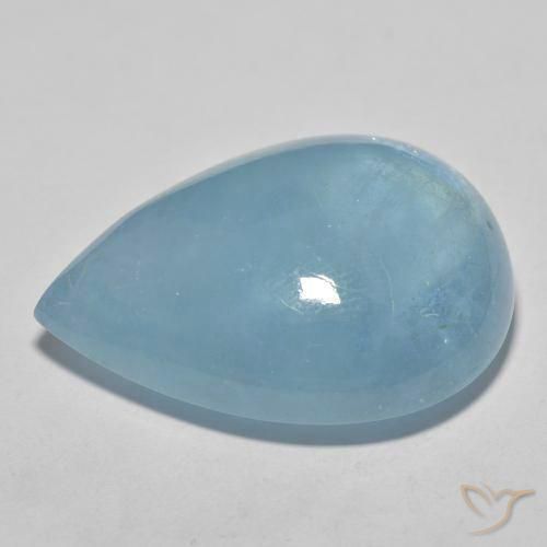 Aguamarina Celeste natural de 29.27 ct, En forma de pera, Transparente