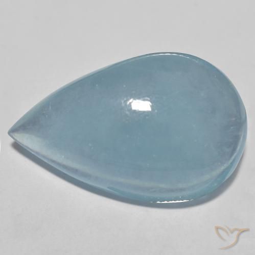 Aguamarina Celeste natural de 30.15 ct, En forma de pera, Transparente