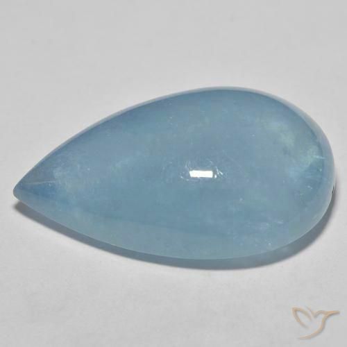 Aguamarina Celeste natural de 30.15 ct, En forma de pera, Transparente