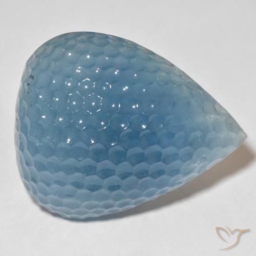 Aguamarina Azul verdoso natural de 89.31 ct, En forma de pera, Translúcido
