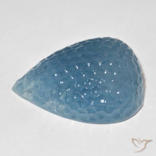 Aguamarina Azul verdoso natural de 89.31 ct, En forma de pera, Translúcido