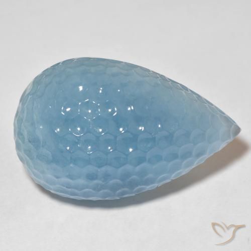 Aguamarina Azul agua natural de 69.84 ct, En forma de pera, Translúcido