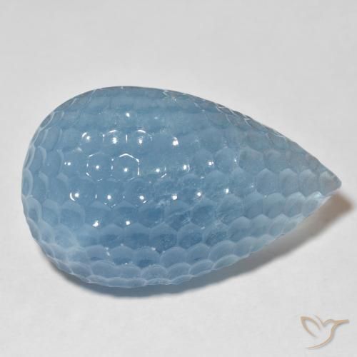 Aguamarina Azul claro natural de 65.04 ct, En forma de pera, Translúcido