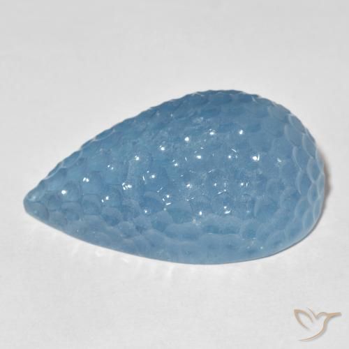 Aguamarina Azul claro natural de 65.04 ct, En forma de pera, Translúcido
