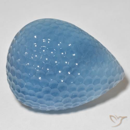 Aguamarina Azul maya natural de 115.20 ct, En forma de pera, Translúcido