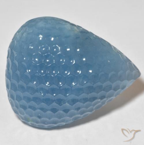 Aguamarina Azul maya natural de 97.31 ct, En forma de pera, Translúcido