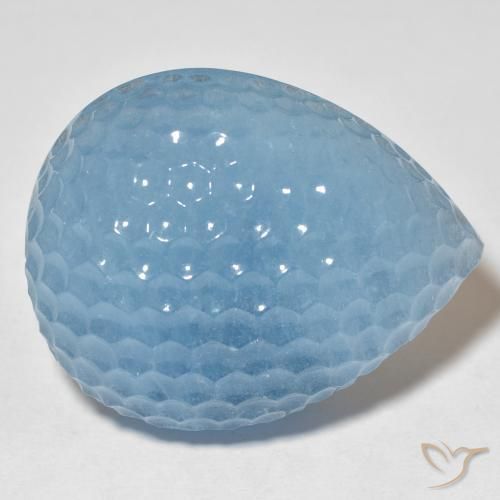 Aguamarina Azul Suizo natural de 70.51 ct, En forma de pera, Translúcido
